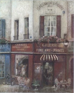 Ruane Manning French Restaruant Bar Village Charm Artist Quarter Set 16x20 in - Picture 1 of 2