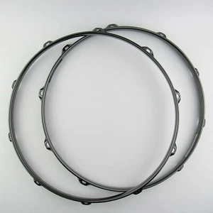 2 NEW 14" Snare Drum Hoops 10 Lug 2.3mm Black Nickel 1 Batter 1 Snare - Picture 1 of 2
