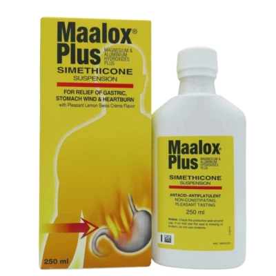 Suspensión Maalox Plus SIMETHICONE 250 ml para viento gástrico, acidez estomacal y estómago Foto 1 de 3