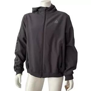 Men’s Jackets size XL Reebok Outerwear Soft Fabric Charcoal Full Zip,hood. - Picture 1 of 12