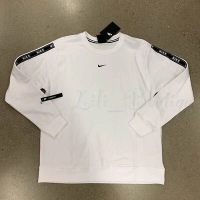 NWT Nike CN6872-100 Women Sportswear Sweatshirt Top Loose Fit White Black Size M - Image 1 of 4