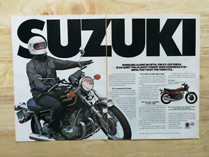 Vintage 1974 Suzuki GT-380  GT-550 Motorcycle 2-Page Original Ad - 921 - Picture 1 of 1
