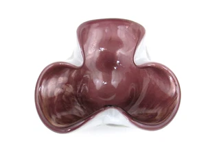 Murano Bowl Purple Cased White With Copper Flakes Vintage MCM - Picture 1 of 4