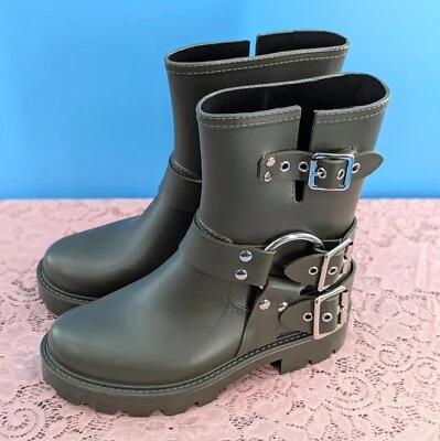 Jeffrey Campbell контроллер Moto дождя ботинки в армии зеленый размер 6 новый без ЯРЛЫКОВ или коробка - Изображение 1 из 4