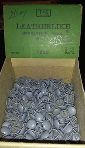 50 NOS Antique Steel Leather-Like Nails Tacks Tomahawk Handle Upholstery Saddles - Picture 1 of 2