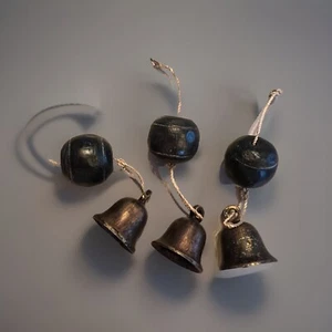 3 Antique Small Ceremonial/Temple Bells - Picture 1 of 7