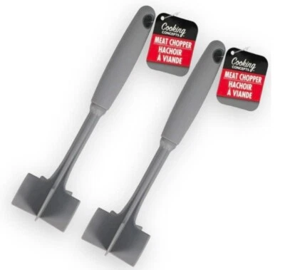 2-PACK COOKING Concepts Meat Hamburger & Ground Meat Chopper Spatula, Black - Image 1 of 4