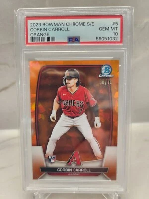 2023 Bowman Orange Sapphire RC Corbin Carroll 06/75 PSA 10 - Image 1 of 2