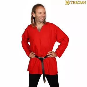 Cotton Tunic Viking Shirt Medieval Knight SCA LARP Pirate Cosplay Unisex Costume - Picture 1 of 39