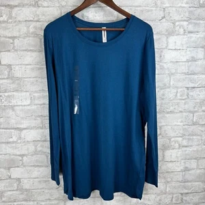 New Cacique Sleepshirt 14 16 Teal Blue Cotton Soft Modal Knit Lounge Sleepwear - Picture 1 of 9