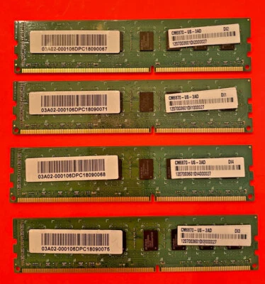 16GB (4x4) PC3-12800 DDR3: A-DATA 4GB 2RX8  EL64C1C1624Z1 - Image 1 of 3