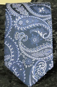 FREDERICO BERTARELLI blaue gewebte Paisley-Seidenkrawatte 59 x 3 1/4"" - Bild 1 von 2