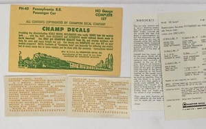 Champ Decals #PH-4D Pennsylvania HO Scale Passenger Car - Picture 1 of 1
