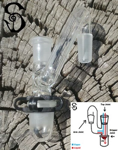 14 mm Buchse auf 14 mm Stecker Beiwagen Glas Drop Down Reclaim abnehmbares Glas USA - Bild 1 von 7