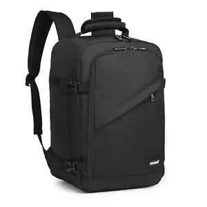 Carry On Backpack 40x20x25 Ryanair Cabin Flight Bag Travel Black Shoulder Bag - Picture 1 of 22