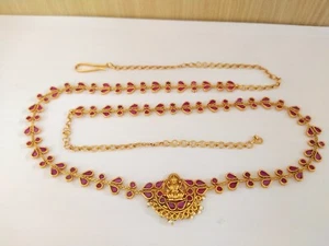 Indian Bollywood Traditional Kamar Bandh Belly Chain Gold Rajwada Polish Belt - Picture 1 of 2