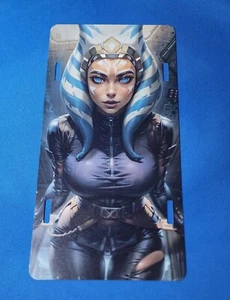 Ahsoka 1 of 1 UV Printed Art On Metal License Plate- Star Wars Rebels Clone Wars - Picture 1 of 2