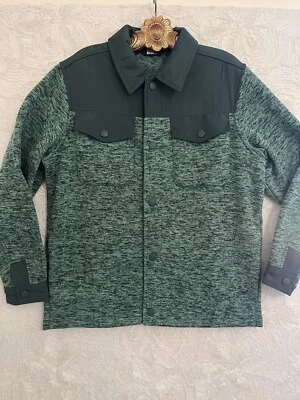 Chaqueta cortavientos Lands' End Lands verde polar broches de presión tareas para hombre mediana Foto 1 de 4