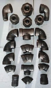 Menge (21) 3/4" & 1/2" schwere schwarze Eisenbeschläge - Bild 1 von 3