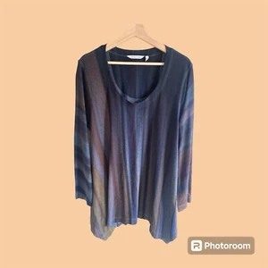 Soft Surroundings Women Esha Tunic Large Pullover Stripe Asymmetric Hem Top - Picture 1 of 11