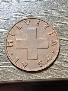 1954 Switzerland 2 Rappen | Wheat Spike | Swiss Cross WP118 - Picture 1 of 2