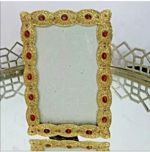 Bilderrahmen mit Strass goldfarben Vintage für Kommode Beistelltisch #6 - Bild 1 von 7