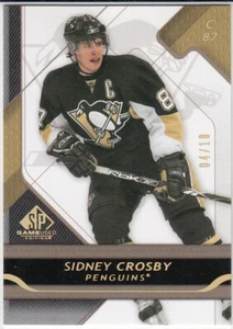 2008-09 UPPER DECK SP GAME USED GOLD PARALLEL 4/10 SIDNEY CROSBY CARD #83 - Picture 1 of 2
