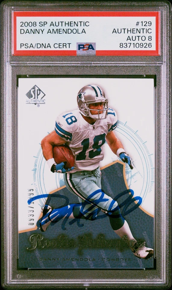 Danny Amendola 2008 SP Authentic Rookie Card #129 Auto Graded PSA 8 933/1399 - Image 1 of 1