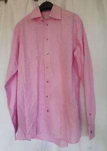 ETON CONTEMPORARY Pink and White Striped 100% Cotton Shirt Mens 42/16.5 Large - Picture 1 of 5