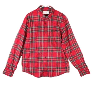 Abercrombie & Fitch Soft AF Flannel Button Down Shirt Mens X-Large Red Plaid NWT - Picture 1 of 12