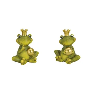 Dekofigur Froschkönig mit goldener Kugel Wohnungsdeko aus Keramik in 2 Varianten - Bild 1 von 18