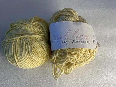 Lot Of 2 Sublime Baby Cotton Kapok DK Yarn Total 87g Color Yellow &Light Yellow - Image 1 of 4