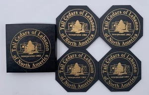 Vintage große Zedern des Libanon Freimaurer Freemason Shriner Tasse Untersetzer Set PA - Bild 1 von 5