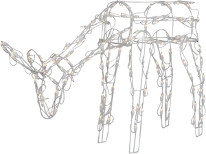 Beleuchtetes fütterndes Rentier Weihnachtsdekoration für draußen - 42 Zoll - weiß - klares Lig - Bild 1 von 4