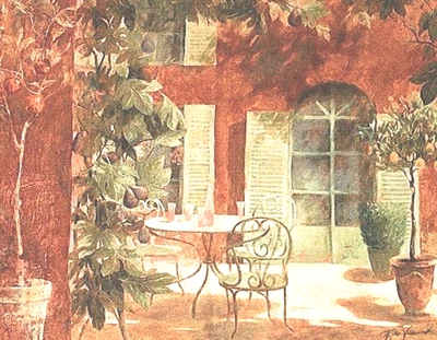 Wall Hanging, Woven Tapestry,  Rendez vous Provincial,Fabrice de Villeneuve. USA - Image 1 of 2