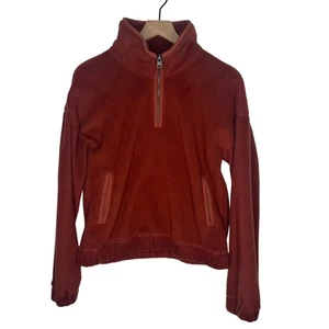 Abercrombie & Fitch Womens Polar Fleece Quarter-Zip Rust Pullover Sweatshirt XS - Picture 1 of 6