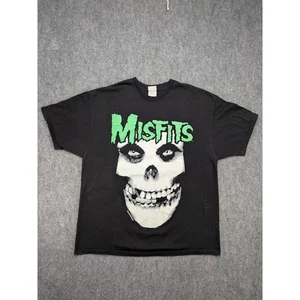 Vintage Misfits Glow in the Dark T Shirt Mens Adult 2XL Black 1997 big skull y2k - Picture 1 of 8