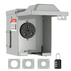 Scatola presa di corrente camper interno/esterno 30 Amp 125 Volt/250 Volt pannello presa NEM - Foto 1 di 8