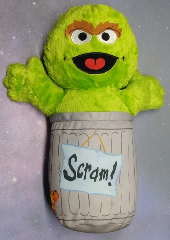 Sesame Street Plush Oscar The Grouch Scram 50 Years and Counting 18" Garbage Can Cover