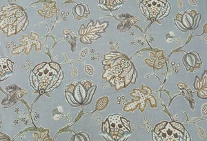 WILLIAM MORRIS CURTAIN FABRIC DESIGN " Theodosia" 0.50 METRE GREY 100% LINEN - Picture 1 of 7