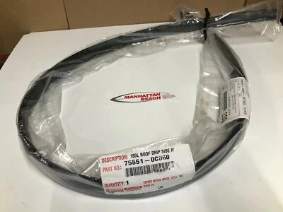 07-21 TUNDRA CREW MAX RIGHT PASSENGER SIDE ROOF DRIP MOLDING 75551-0C060 Genuine - Image 1 of 3