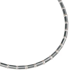 Ernstes Design Collier Kette K71 Edelstahl Perlen 42 cm Halskette - Bild 1 von 3