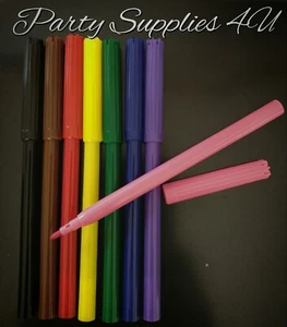 8pk Felt Pens/Tips Colouring in/Party Bag/School/Office/Drawing/Pencil Case - Picture 1 of 4
