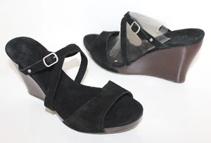 Sandalias de gamuza UGG Australia 3191 BK 8.5 Jullita II cuña deslizable zapatos negros 8.5 - Imagen 1 de 8