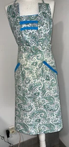 Ancien tablier de grand-mère époque 1950 en pur coton fait par couturière - Picture 1 of 4