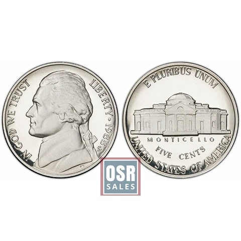 1988 S  Gem Proof Jefferson Nickel ~ Deep Cameo ~ Includes FREE Acrylic Capsule Cover