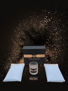 Sand Wax Candle, Pearl Wax Set, 1Kg Scented Candle Jar & 40 Wicks Blue & Blue - Picture 1 of 6