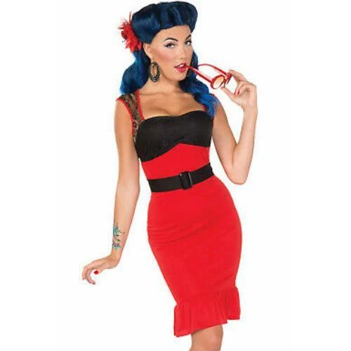 Disfraz Rosa Escarlata-Roca Retro Adulto Foto 1 de 1