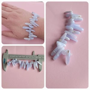 Blue Lace Agate Chalcedony Drops Jewellery Maker Crystal Gemstone Beads - Picture 1 of 9