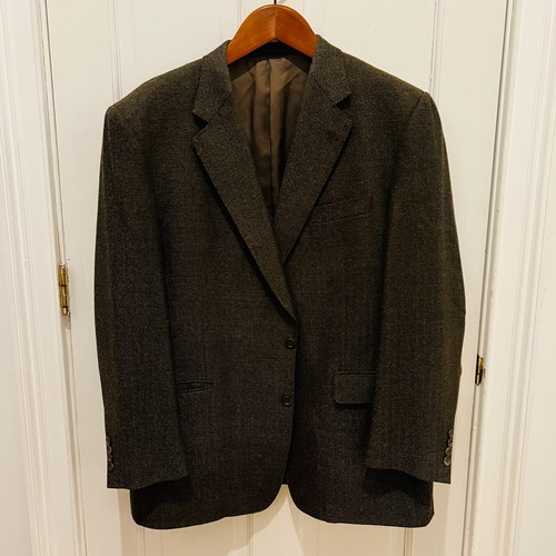 Blazer sportivo BURBERRY TWEED vintage uomo 100% lana taglia 46 R giacca marrone